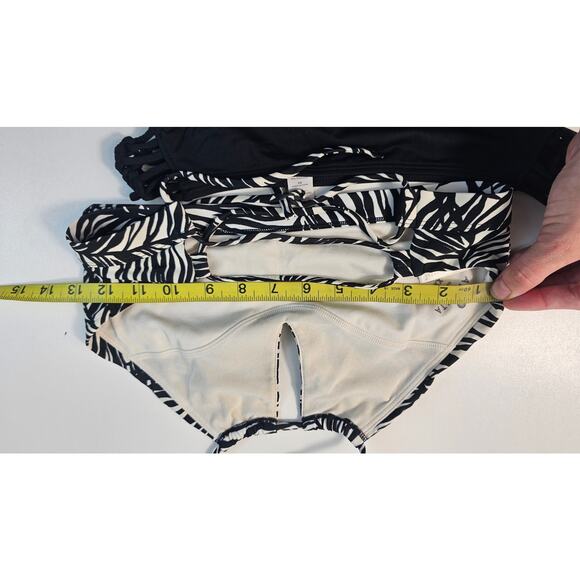 Athleta 2 piece DIFFERENT SIZES XXS top XS bottom halter zebra tie back black - Picture 7 of 8
